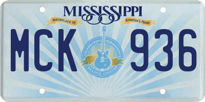 MS license plate MCK936