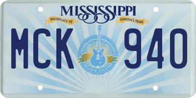 MS license plate MCK940