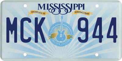 MS license plate MCK944