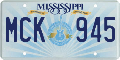 MS license plate MCK945