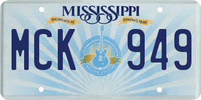 MS license plate MCK949