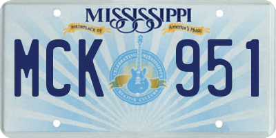 MS license plate MCK951
