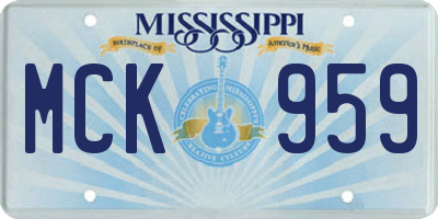 MS license plate MCK959