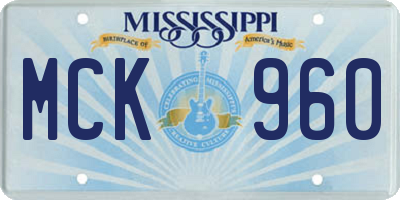 MS license plate MCK960