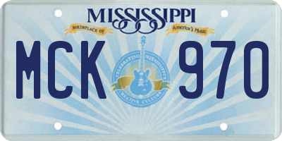 MS license plate MCK970
