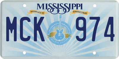 MS license plate MCK974