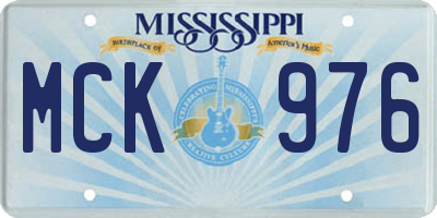 MS license plate MCK976