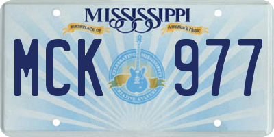 MS license plate MCK977