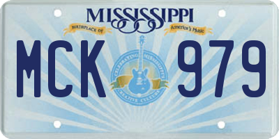 MS license plate MCK979