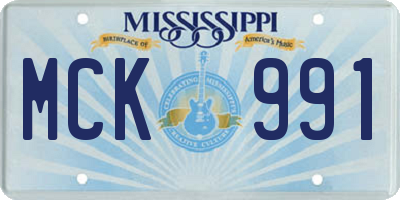 MS license plate MCK991