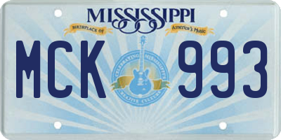 MS license plate MCK993