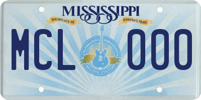 MS license plate MCL000