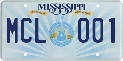 MS license plate MCL001
