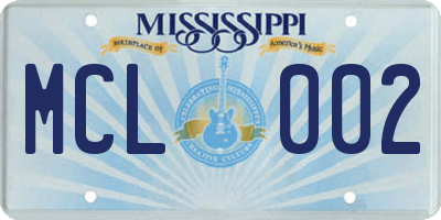 MS license plate MCL002