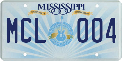 MS license plate MCL004