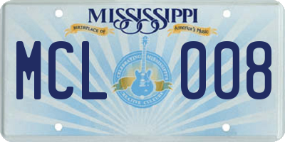 MS license plate MCL008