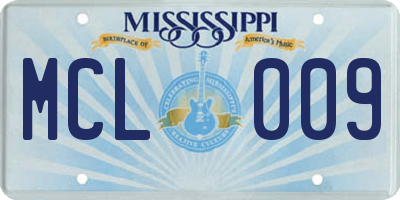 MS license plate MCL009