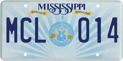 MS license plate MCL014