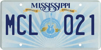 MS license plate MCL021
