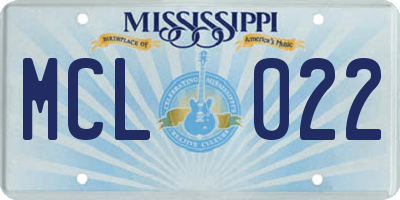 MS license plate MCL022