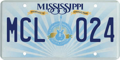 MS license plate MCL024