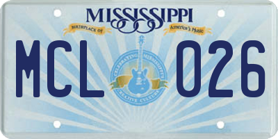 MS license plate MCL026