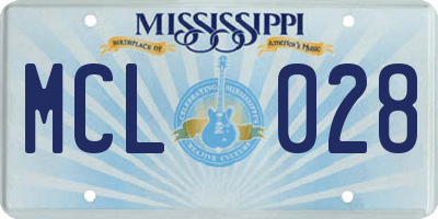 MS license plate MCL028