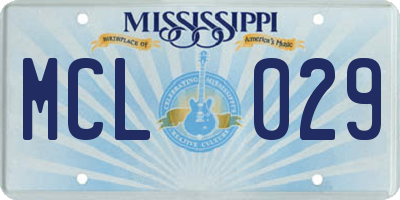 MS license plate MCL029