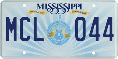 MS license plate MCL044