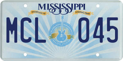 MS license plate MCL045