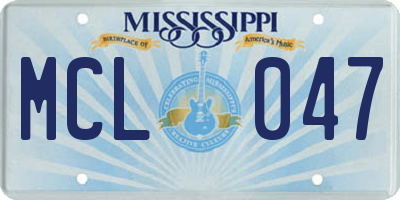 MS license plate MCL047