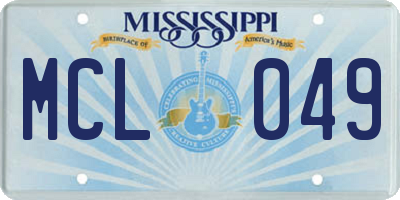 MS license plate MCL049