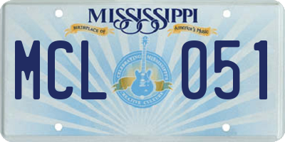 MS license plate MCL051