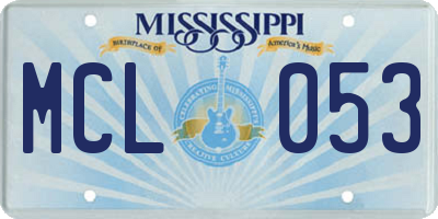 MS license plate MCL053