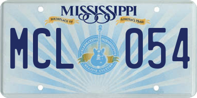 MS license plate MCL054