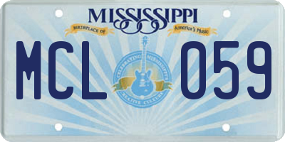 MS license plate MCL059