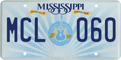 MS license plate MCL060