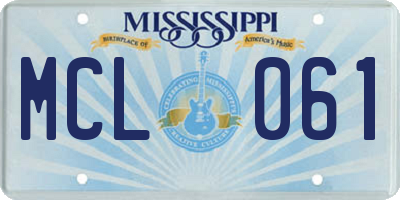 MS license plate MCL061
