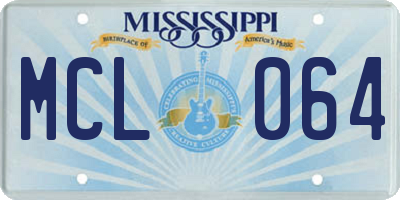 MS license plate MCL064