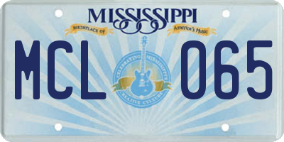 MS license plate MCL065
