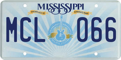 MS license plate MCL066