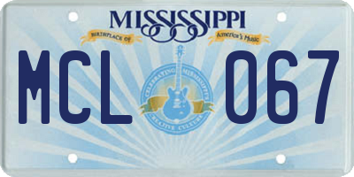 MS license plate MCL067