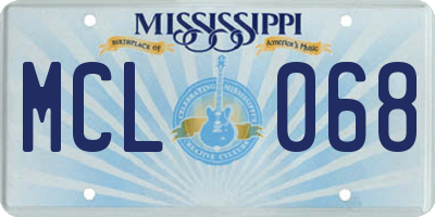 MS license plate MCL068