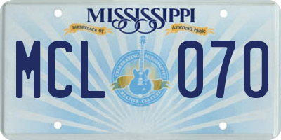 MS license plate MCL070