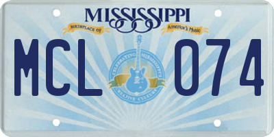 MS license plate MCL074