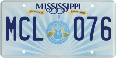 MS license plate MCL076