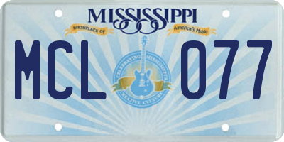MS license plate MCL077