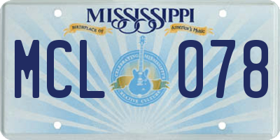 MS license plate MCL078