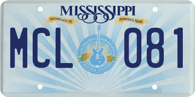 MS license plate MCL081