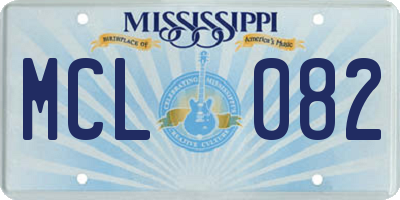 MS license plate MCL082